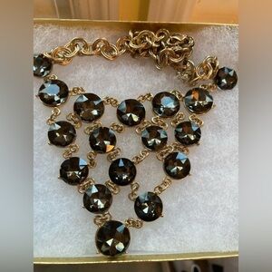 Stunning Gray‎ Rivoli Rhinestones Necklace